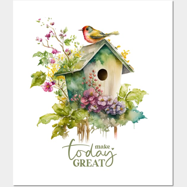 Birdhouse Melody 1 Wall Art by Jean Plout Designs